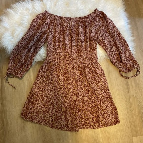 Aeo Off The Shoulder Print Dress - NWOT! - Picture 10 of 10